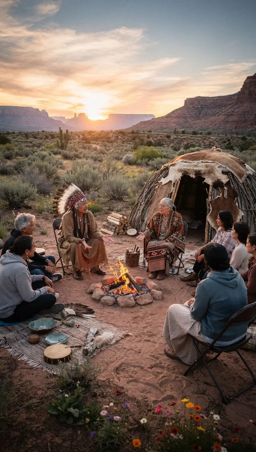 Групповая экскурсия по древним руинам с туристами и местными гидами.